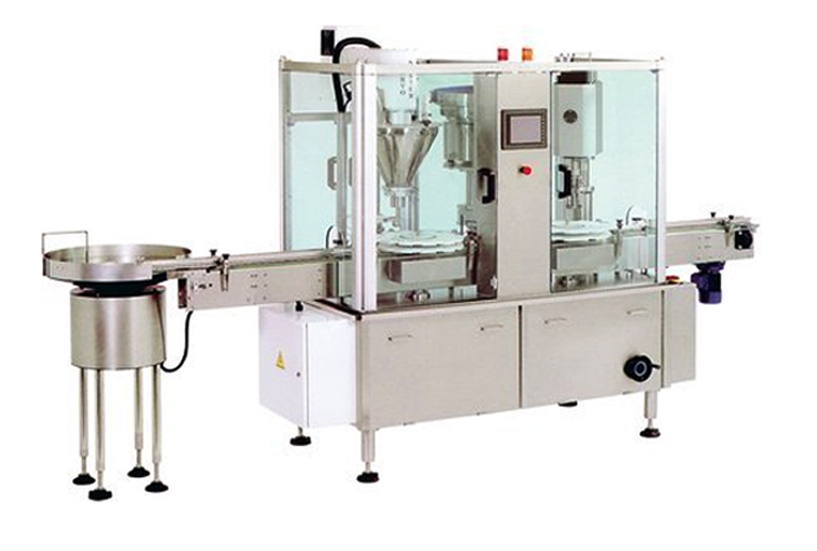 automatic bottled powder filling capping equipment بطری گرد unscrambler بطری پر کردن ماشین آلات درب