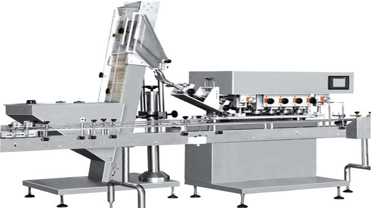 automatic linear capping machine for glass bottles پیچ سرعت بالا machine.png