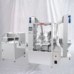 دستگاه لیبلینگ درب پرکن بطری های کوچک مایع با Unscrambler