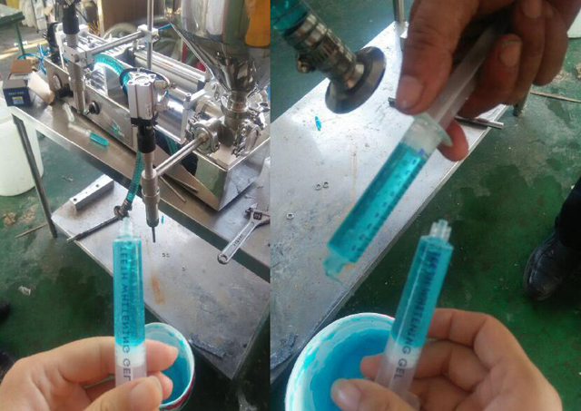 liquid filler semi automatic بطری های 8 اونس برای ژل مو.jpg