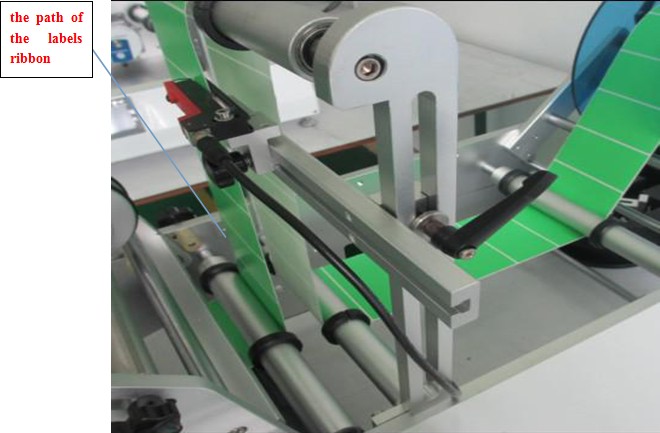 path for label through the syringe labeling machine مسیر بسته بندی دستگاه لیبلینگ برای syringe.jpg