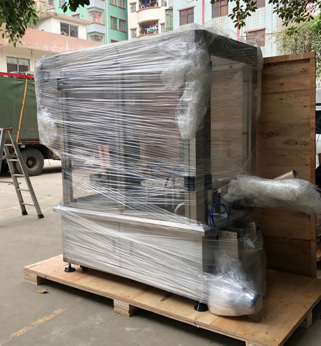 دستگاه درب شیشه کرم در جعبه چوبی